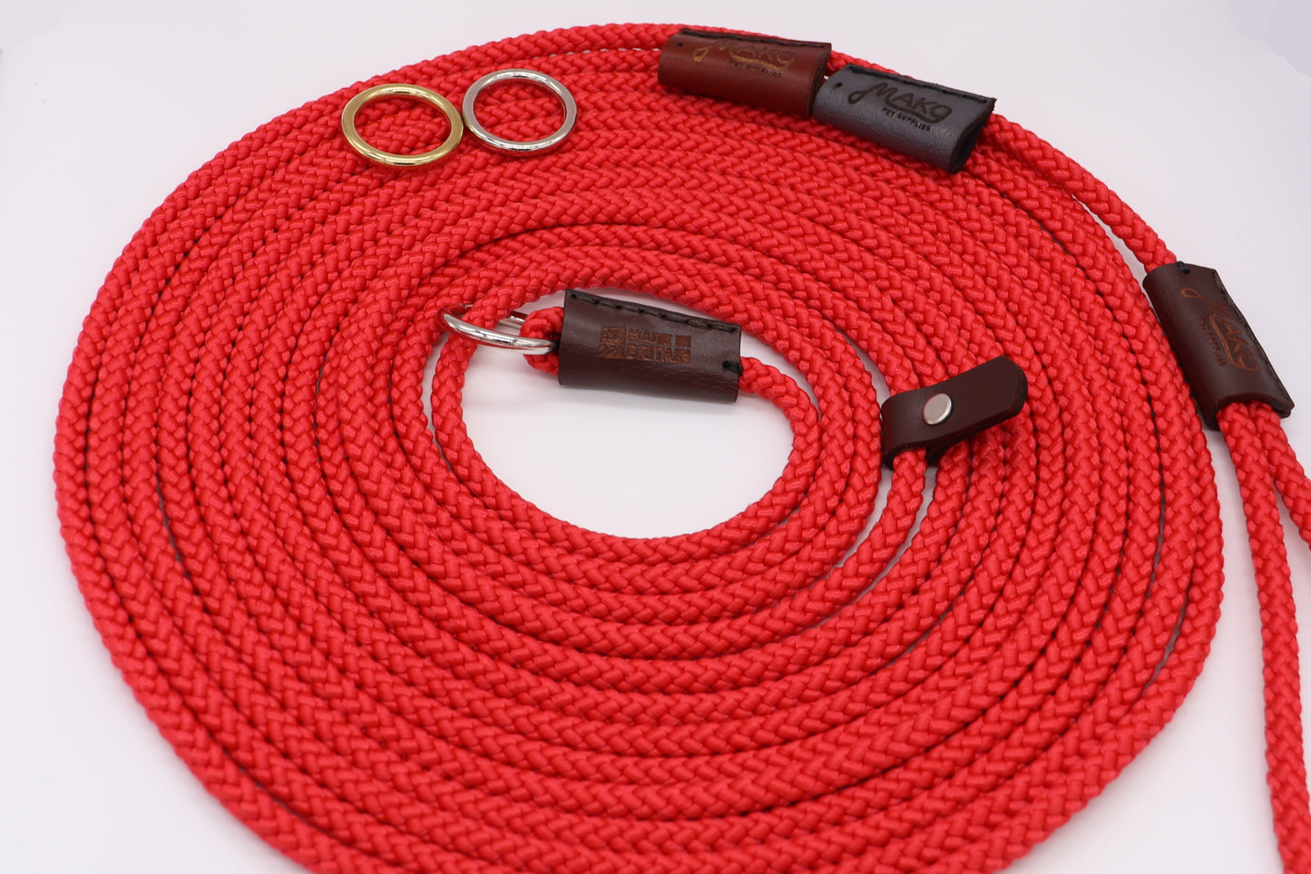 Customisable Long-line Slip Lead Hand Sewn - 8 mm Lightweight Easy to Clean Rope