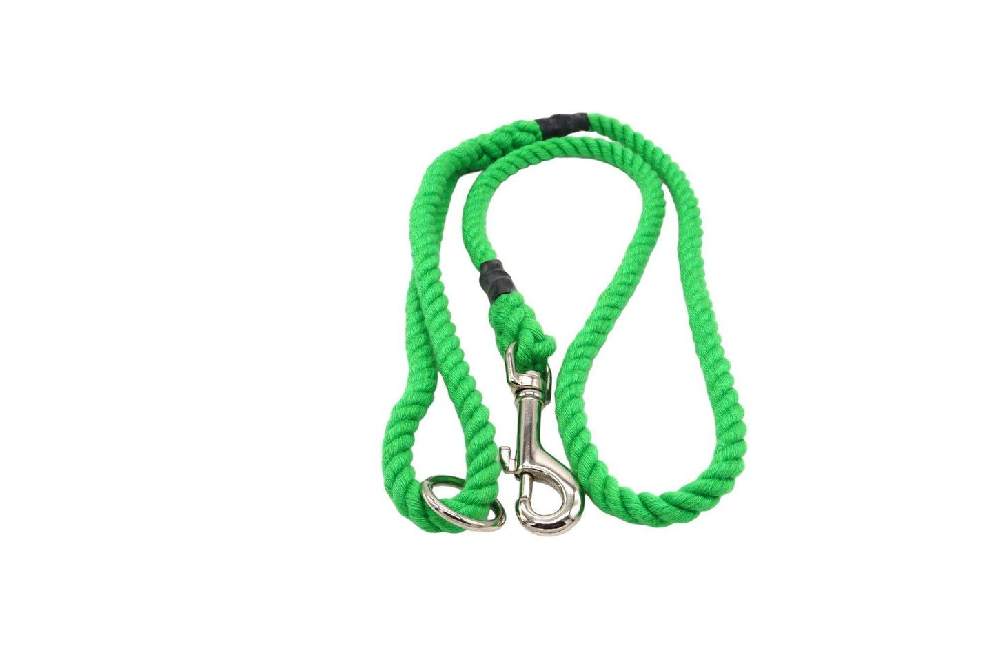 A light green cotton dog lead with a trigger hook connector.