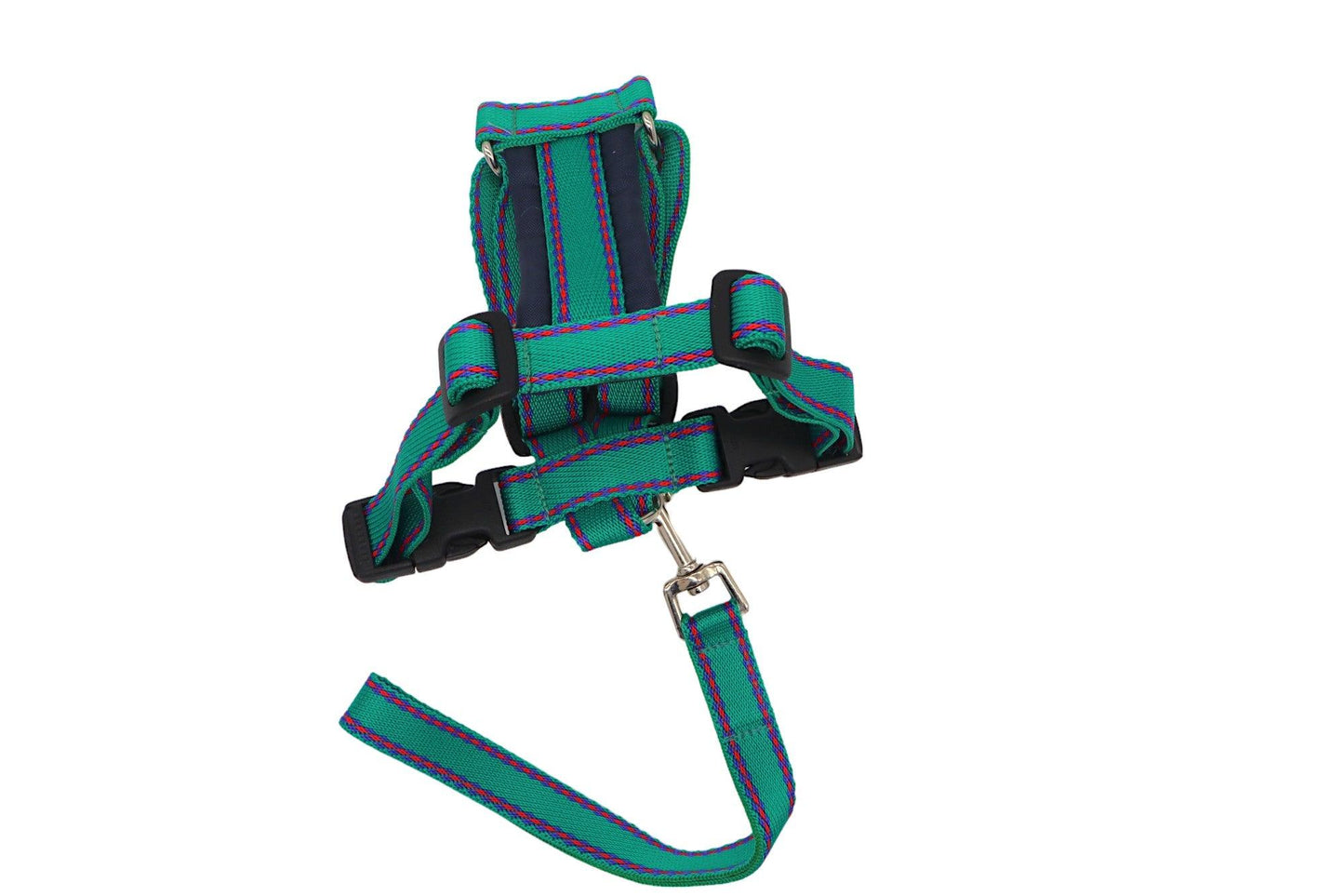 Green patterned dog harness, small size A