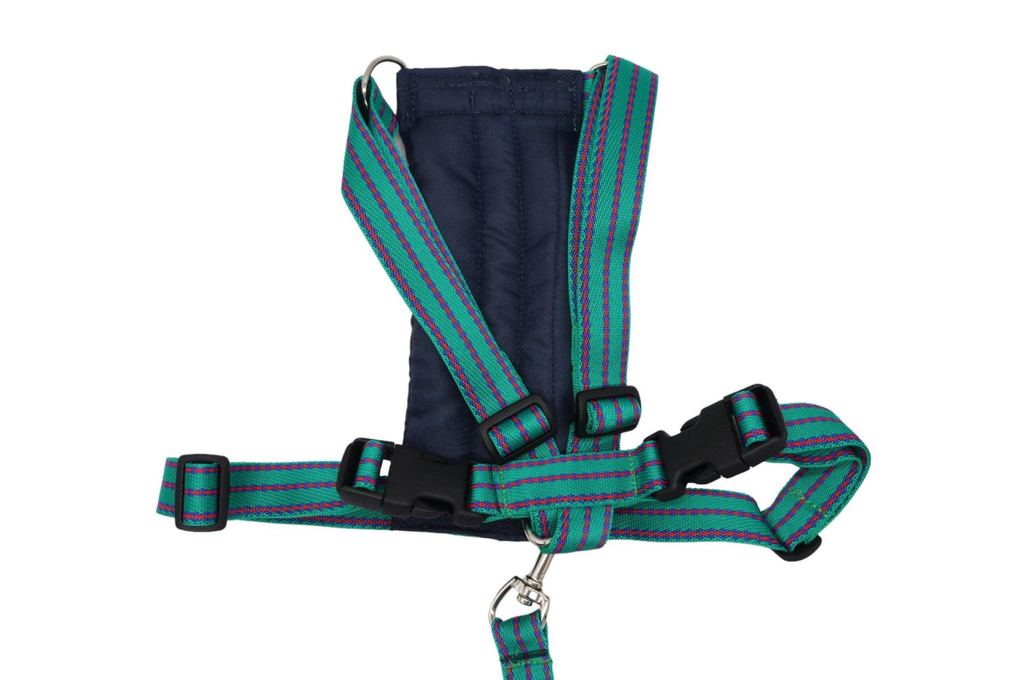 Green patterned padded dog harness