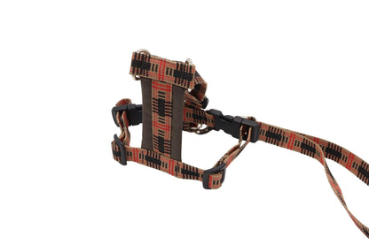 Extra small dog harness in light brown with a padded chest plate