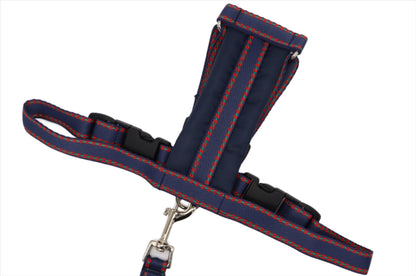 Navy patterned dog harness