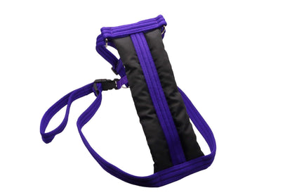 Large car safety harness in purple Softex cushioned webbing