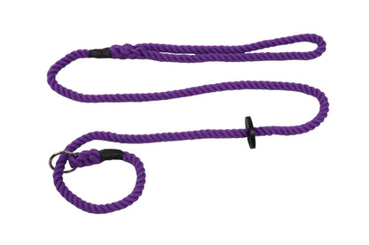 A 12mm purple slip lead made of a soft cotton, hand spliced and in an s shape. 